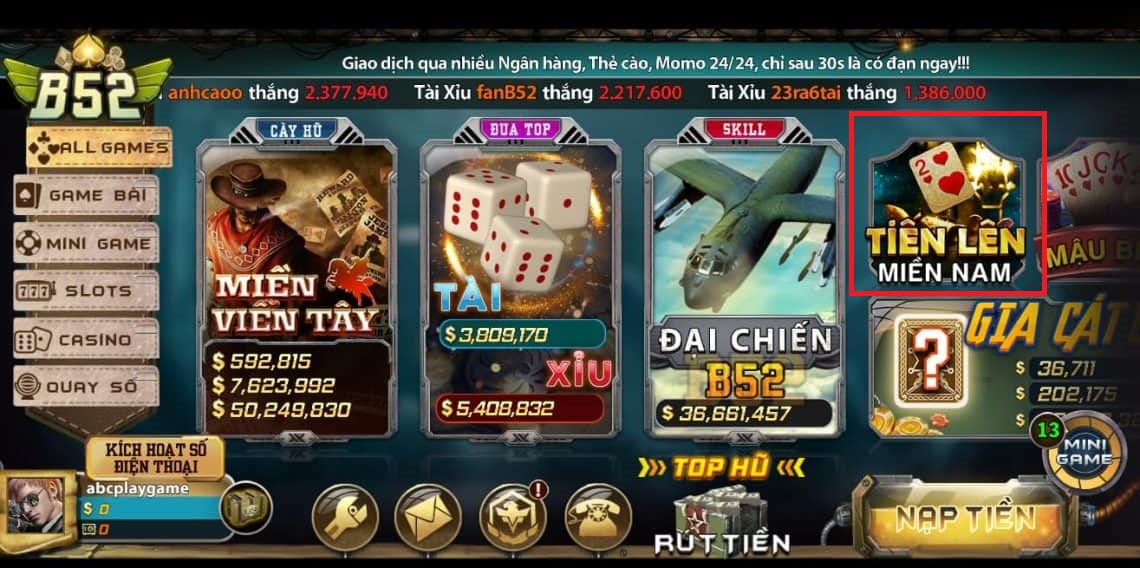 Giới thiệu đôi nét về bài tiến lên tại B52